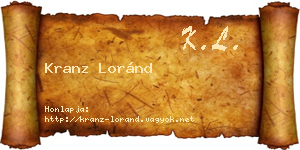 Kranz Loránd névjegykártya